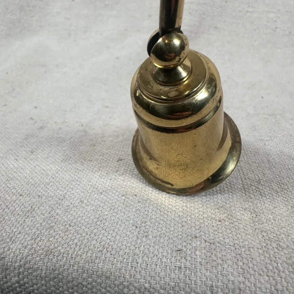 Vintage Polished Brass‎ Candle Snuffer Long Handle Wick Extinguisher Gold Gift